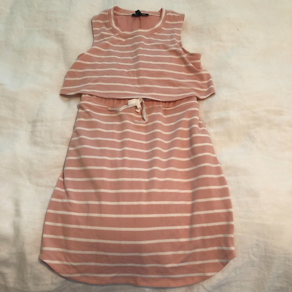 Pink Striped Casual Dress